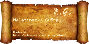 Malatinszki György névjegykártya