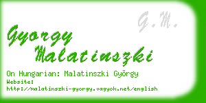 gyorgy malatinszki business card