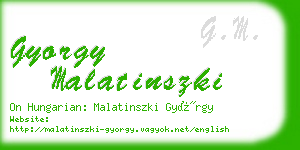 gyorgy malatinszki business card